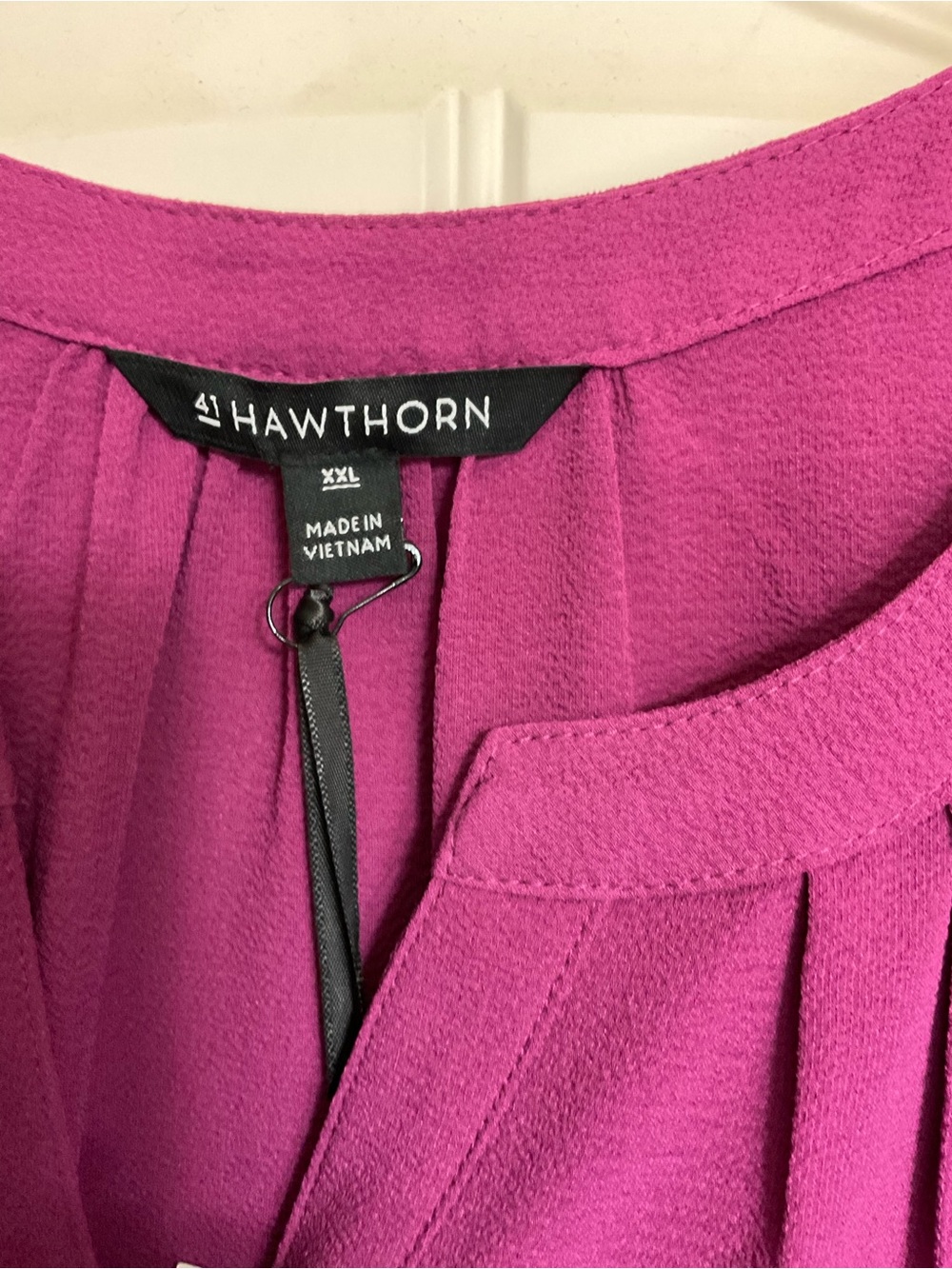 NWT 41 Hawthorn Pleated Yoke Blouse in Magenta Size XXL - Picture 5 of 8